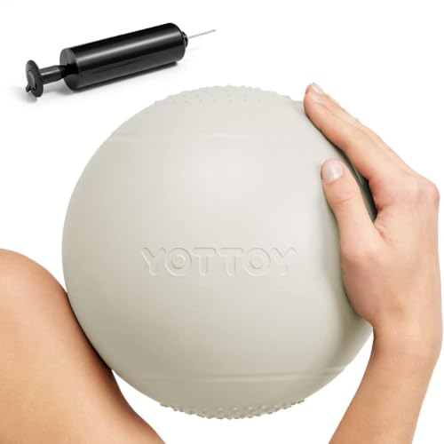 9-Inch Extra-Thick Pilates Ball - White Anti-Burst Stability Ball