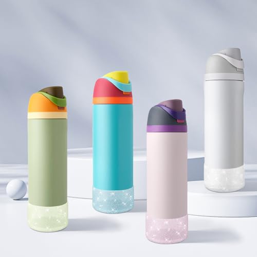 Glitter Silicone Protective Boot for Owala 32oz Water Bottle - Transparent