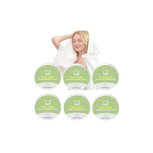 Compressed Bath Towel Tablets - 6 Pack Travel Towels
