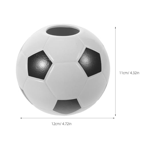 Ceramic Soccer Ball Pen Holder - 12x12x11cm Sports Desk Organizer