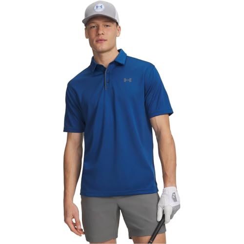 Under Armour Men’s Tech Golf Polo - Varsity Blue / Pitch Gray / Large