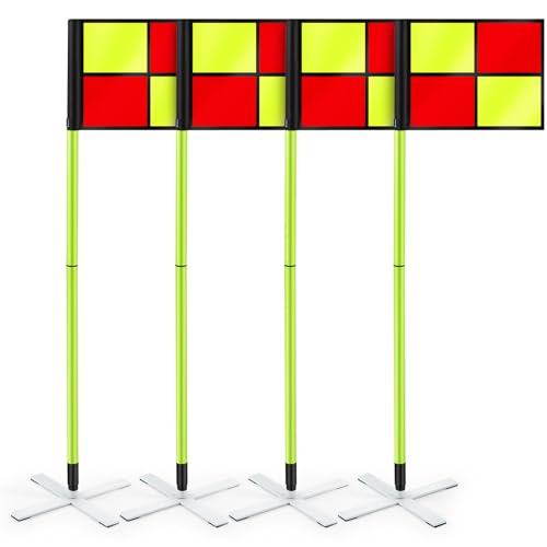 Soccer Corner Flags Set - 5ft Agility Poles with Steel Bases