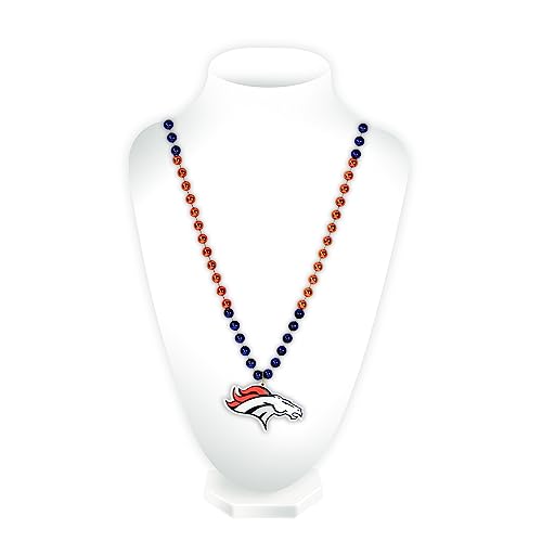 Denver Broncos Team Logo Mardi Gras Style Beads - One Size