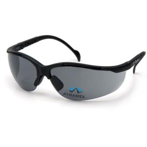 Pyramex Venture II Bifocal Safety Glasses Gray Lens 2.5 Diopter Amber Frame