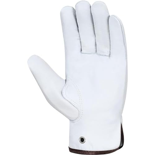 Leather Work Gloves Pack of 12 Pairs Warehouse Gardening Construction Gloves for Men Women Goat Skin Working Gloves