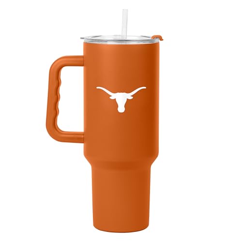 Texas Longhorns NCAA 40 oz Insulated Tumbler with Handle & Straw Lid - Powder Coated, Leak-Resistant, Keeps Drinks Hot/Cold