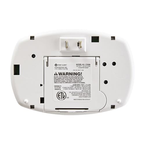 First Alert 1039734 Fat Plug-in Carbon Monoxide Alarm with Battery Backup, 8.50" x 6.75" x 2.25"