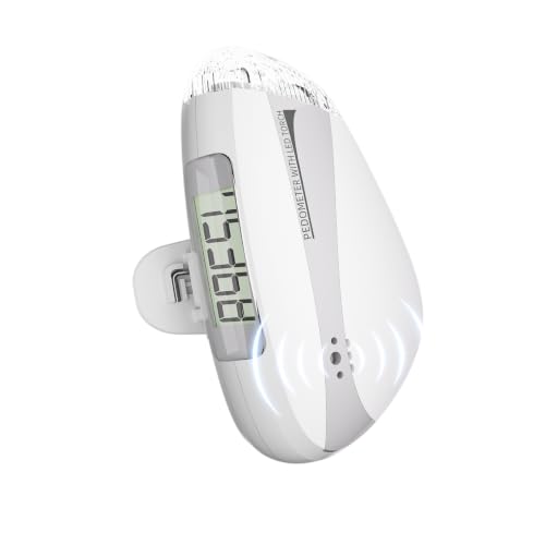 Step Counter & Personal Safety Alarm Keychain - White