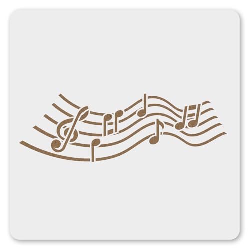 MAGJUCHE Jumping Music Notes Stencil 12 Inches, Reusable Musical Stencil for Painting DIY Crafts Decor