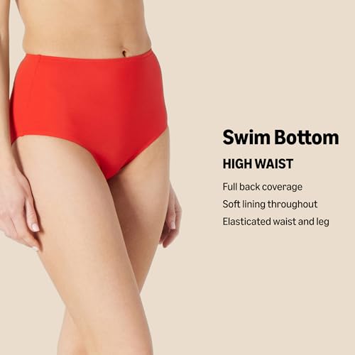 High Waist Swim Bottoms for Women - Plus Size, Medium - Washed Black