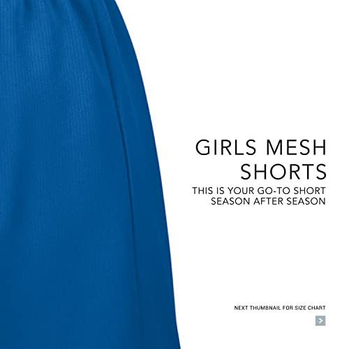 Moisture-Wicking Mesh Athletic Shorts for Girls - Black, Medium