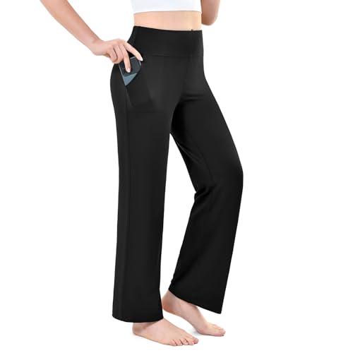 Leafigure Wide Leg Yoga Pants for Women,Sweatpants with Pockets
