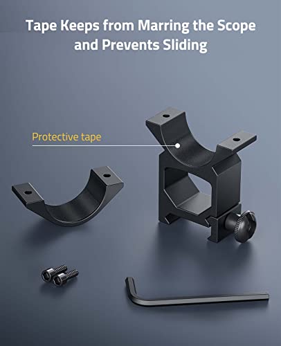 1 Inch Scope Rings - High Picatinny Mounts - 2 Pieces - Black