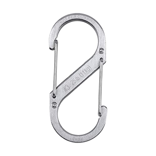 Dual Gate Stainless Steel S-Biner Carabiner Clip - Size 3