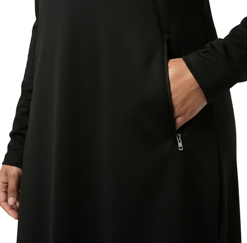 Retaj Modest Activewear Long Sleeve Workout Top - Small Black, Breathable Yoga & Gym Shirt for Women
