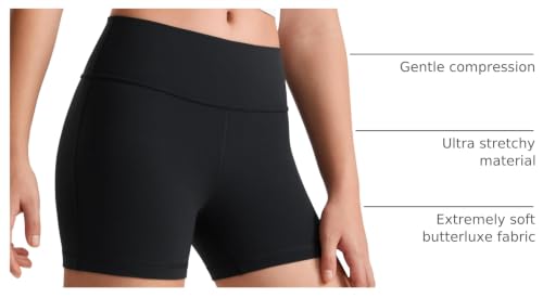 Girls Butterluxe Biker Shorts - Extremely Soft Compression, Medium Black