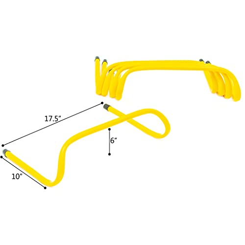Speed Training Hurdles - Set of 4 Yellow 6-Inch Agility Hurdles