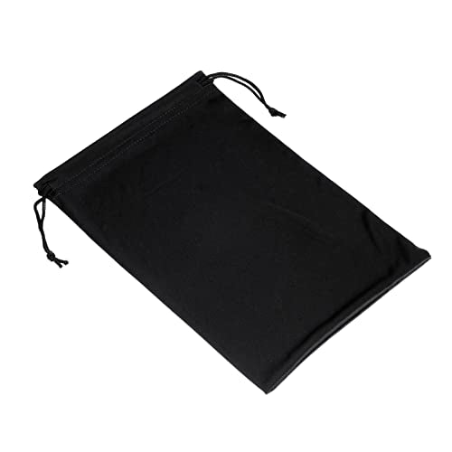 Microfiber Ski Goggle Bag - Drawstring Storage Pouch - Black