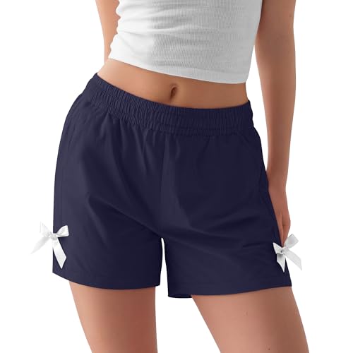 Girls Quick-Dry Athletic Shorts - Navy Blue, 9-10 Years