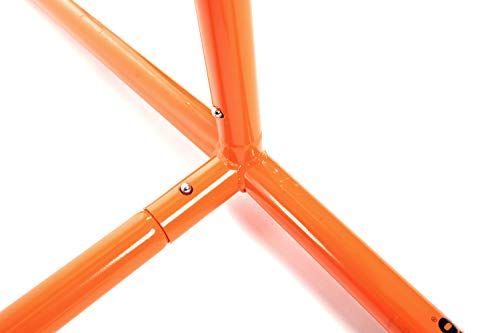 Heavy-Duty Steel Frame Pitcher's Z Screen - 7'x5', Orange