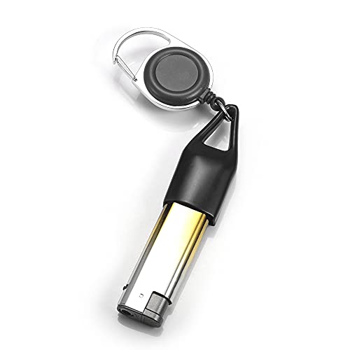 Retractable Lighter Keychain with Belt Clip - Black