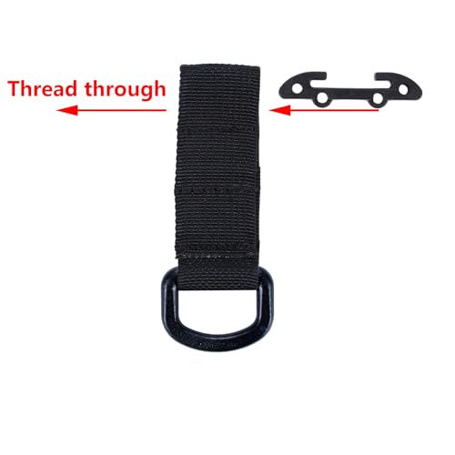 MOLLE T Mount D Ring Clip for Tactical Gear - Black