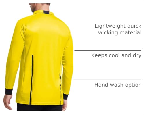 Pro Soccer Referee Jersey - Long Sleeve, Yellow, Large