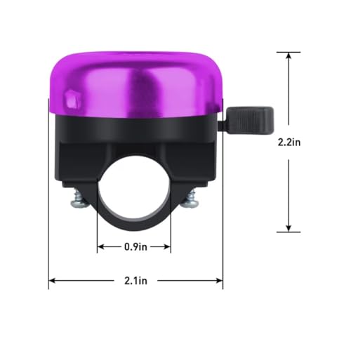 Kids Bike Bell Set - Unicorn Design, Purple & Pink - 2 Pack
