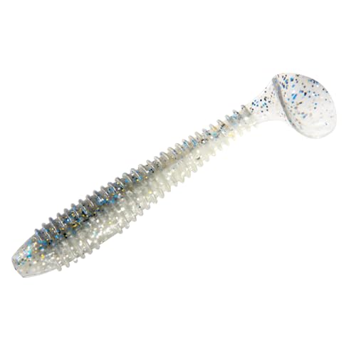 20 Pack Paddle Tail Swimbait Fishing Lures - Blue-White 2''