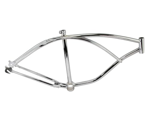 24" Chrome Beach Cruiser Bicycle Frame - Steel Construction