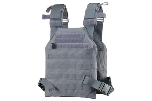 Lightweight Airsoft Tactical Vest - 600D Polyester, Grey