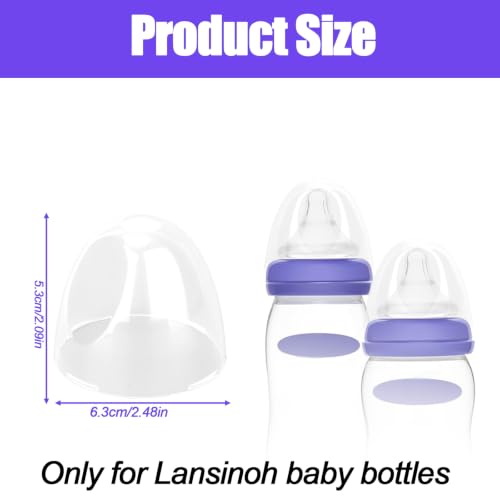 Replacement Clear Bottle Caps for Lansinoh Anti-Colic Baby Bottles - 4 Pack