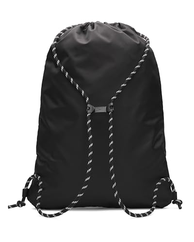 Water-Resistant Sackpack with Insulated Pocket - Black