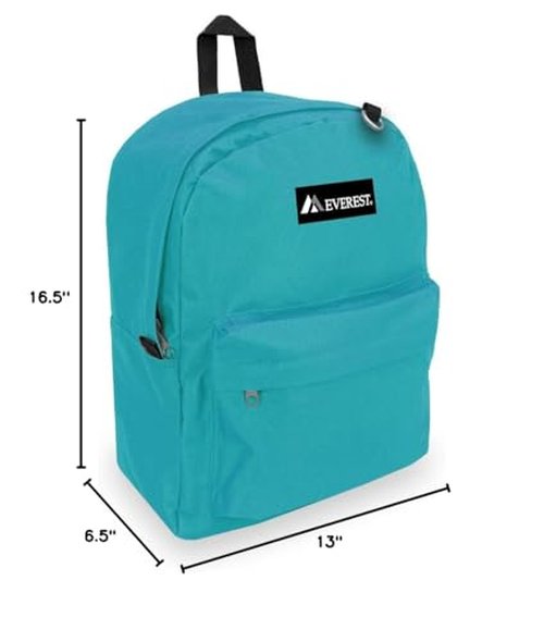 Everest Classic Backpack, Turquoise, One Size