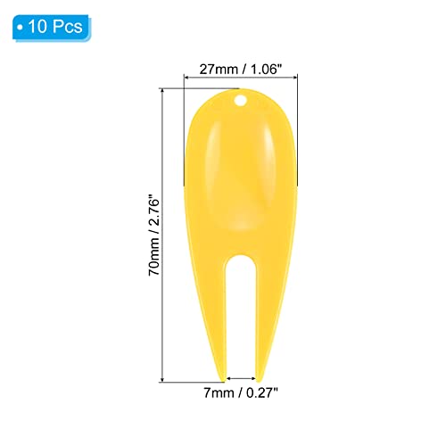 Golf Divot Tool with Ball Marker - Lightweight Plastic, Yellow