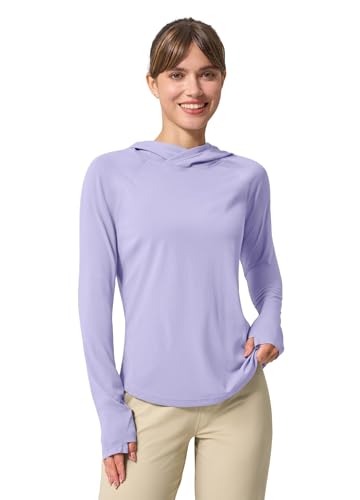 Women's Sun Hoodie UPF 50+ Long Sleeve Lightweight Shirt - Medium Purple