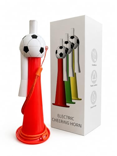Electric Vuvuzela Cheer Horn - Loud Battery-Powered, Red