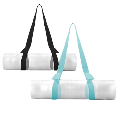 Adjustable Yoga Mat Strap Carrier - Black + Turquoise, 2 Packs