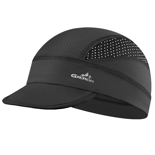 GXCROR Black Cooling Skull Cap for Men Women Lightweight Breathable Helmet Liner Sun Shield for Summer Cycling & Motorcycle