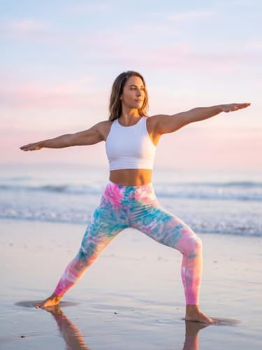 Buttery Soft High Waisted Capri Leggings for Women - Tummy Control, Plus Size - Full Length No Pockets - 34-yunwu Pink Green