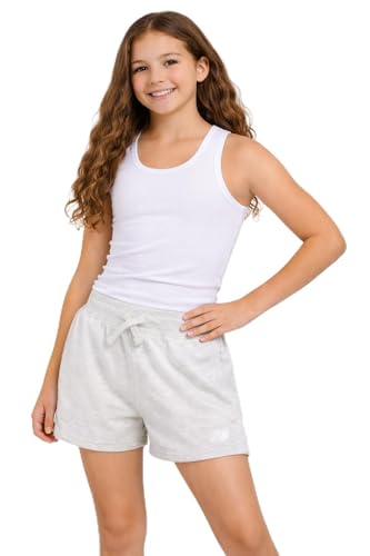 Fleece Pull-On Shorts for Girls - Oatmeal, Size 7-8