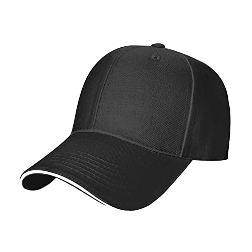 Personalized Adjustable Baseball Cap - Style 1 Black No Custom