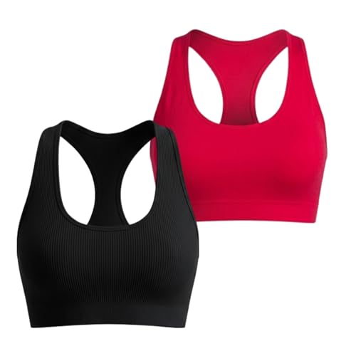 Skechers Women's Seamless Racerback Bra X-Large Black/Pink