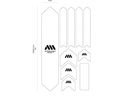 Bike Frame Protector Extra Universal Fit 10 Pc Black/Silver by All Mountain Style