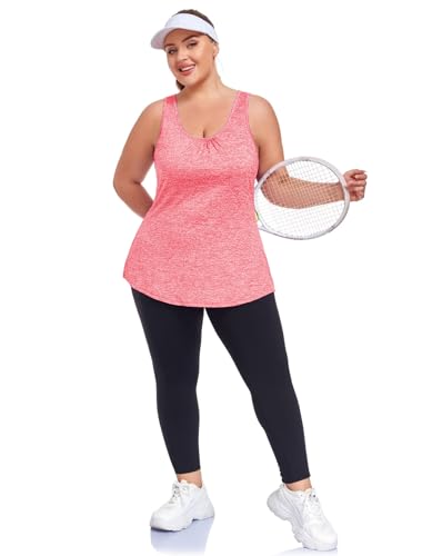 ForHailey Plus Size Pink Racerback Workout Tank Top XX-Large