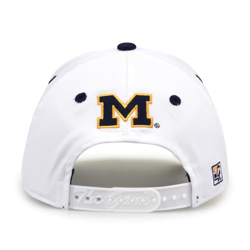 Michigan Wolverines Bar Design Adjustable Snapback Hat - White