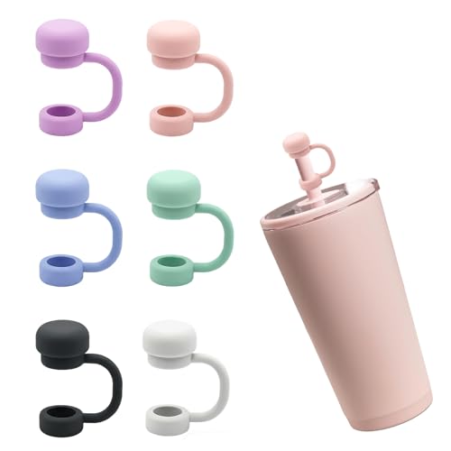 Reusable Silicone Straw Covers for Tumblers - 6 Pack Dust-Proof Caps