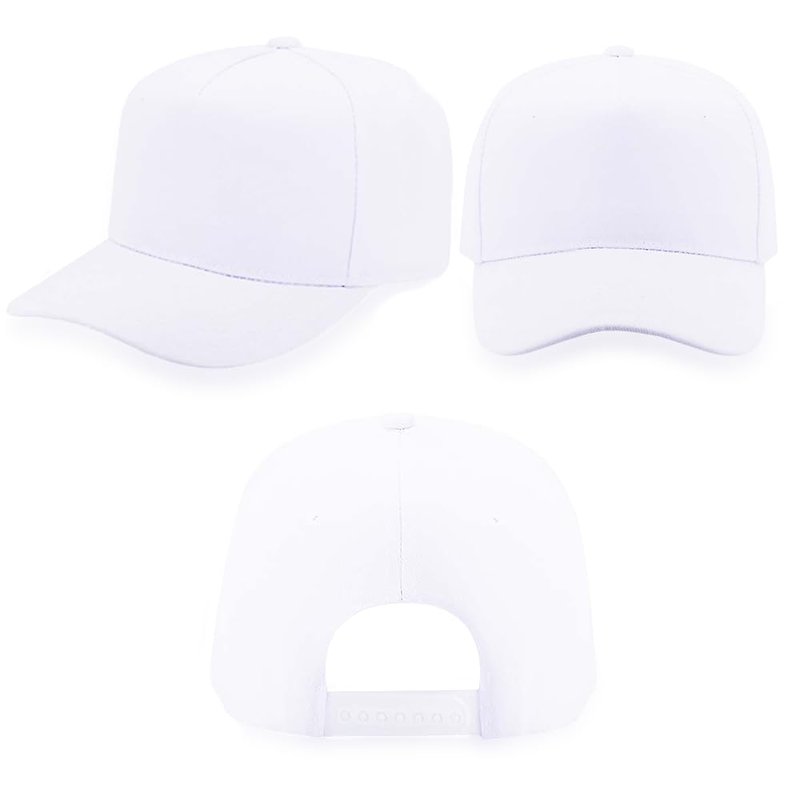 ZH 12 PC 5 Panel Baseball caps, Bulk Baseball caps, Customizable DIY Design, Wholesale Caps, One-Size-Fits-All White