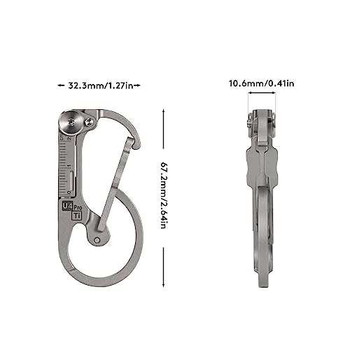 Titanium Carabiner with Dual-Bit Screwdriver & Safety Lock — Compact EDC Multi-Tool