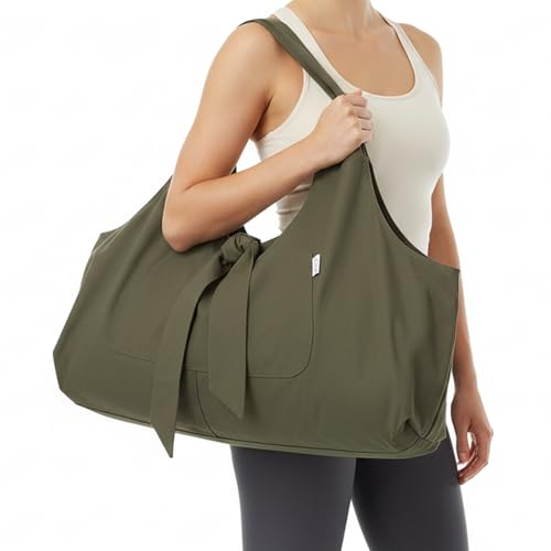 Large Yoga Mat Bag - YogiiiTotePRO in Olivine Green